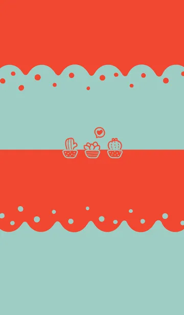 [LINE着せ替え] Wave Bubble Succulent J- Green (Re2)の画像1