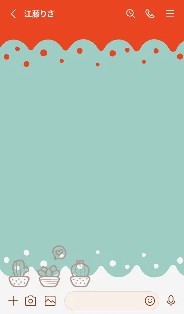 [LINE着せ替え] Wave Bubble Succulent J- Green (Re2)の画像2