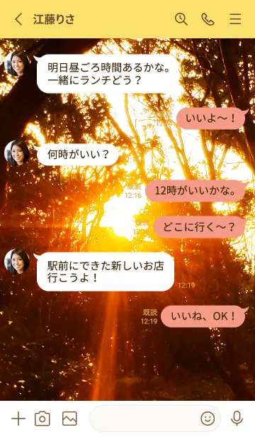 [LINE着せ替え] 夕日の木漏れ日 Sunbeams at Sunset3の画像3