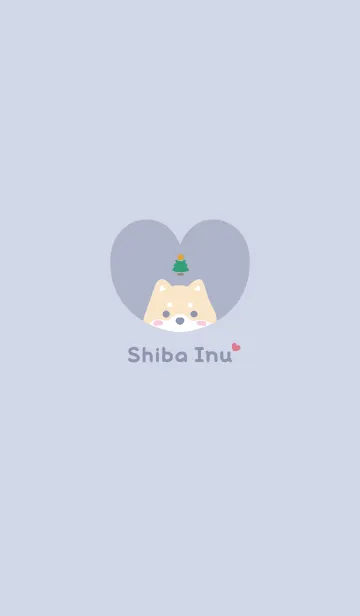 [LINE着せ替え] 柴犬2ツリー[ブルーパープル]の画像1