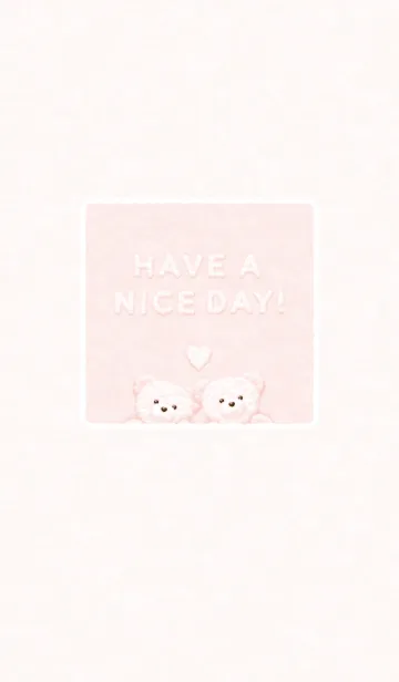 [LINE着せ替え] ふわもこ くまさん - ピーチ ピンクの画像1