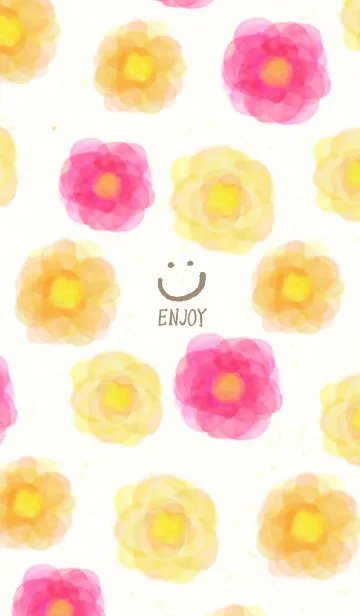 [LINE着せ替え] 水彩 花 暖色系10の画像1