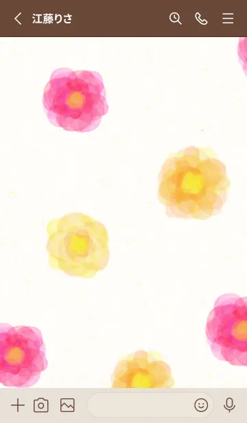 [LINE着せ替え] 水彩 花 暖色系10の画像2