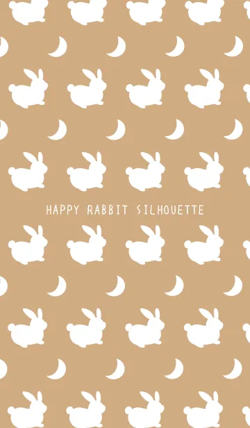 [LINE着せ替え] 幸せうさぎのシルエット/ライトブラウンの画像1