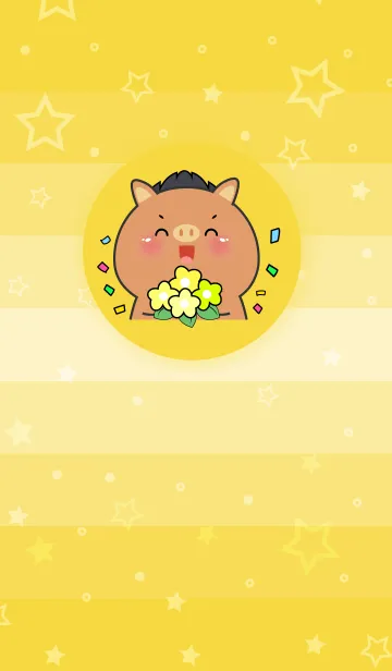 [LINE着せ替え] Simple Boar Love Yellow Theme (JP)の画像1