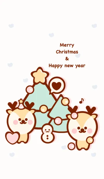 [LINE着せ替え] Happy deer Happy winter 6の画像1