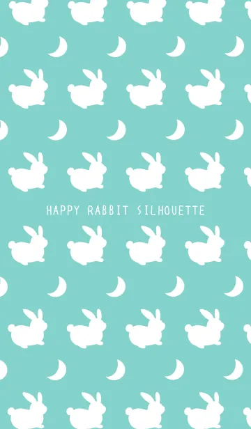 [LINE着せ替え] 幸せうさぎのシルエット/ミントグリーンの画像1