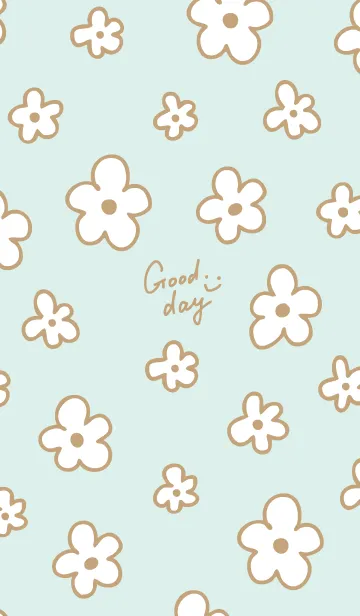 [LINE着せ替え] おしゃれなベージュ花13の画像1