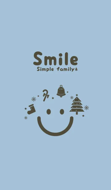 [LINE着せ替え] スマイル＆クリスマスツリー Smoke blueの画像1