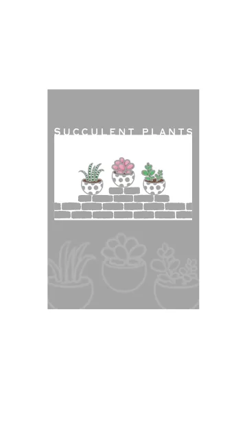 [LINE着せ替え] Succulents J-Gray (bw3)の画像1