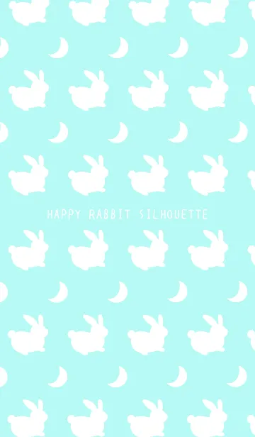 [LINE着せ替え] 幸せうさぎのシルエット/ライトブルーの画像1