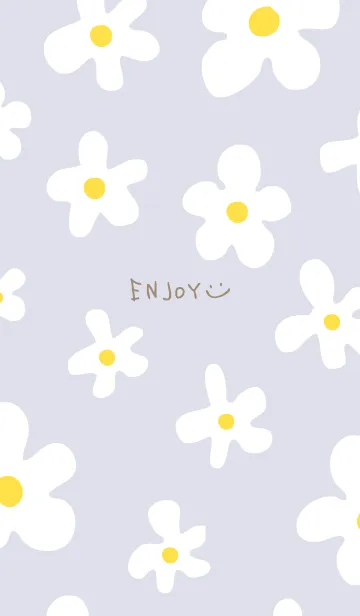 [LINE着せ替え] かわいい白い花 シンプル11の画像1