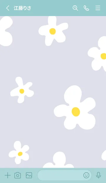 [LINE着せ替え] かわいい白い花 シンプル11の画像2