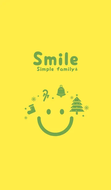 [LINE着せ替え] スマイル＆クリスマスツリー 菜の花色の画像1