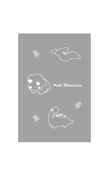 [LINE着せ替え] 小さい恐竜たち グレーの画像1