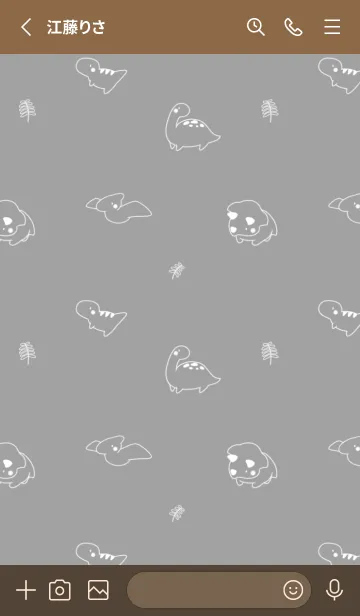 [LINE着せ替え] 小さい恐竜たち グレーの画像2