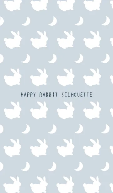 [LINE着せ替え] 幸せうさぎのシルエット/ブルーグレイの画像1