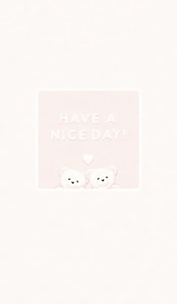 [LINE着せ替え] ふわもこ くまさん - ピンク ベージュ 02の画像1