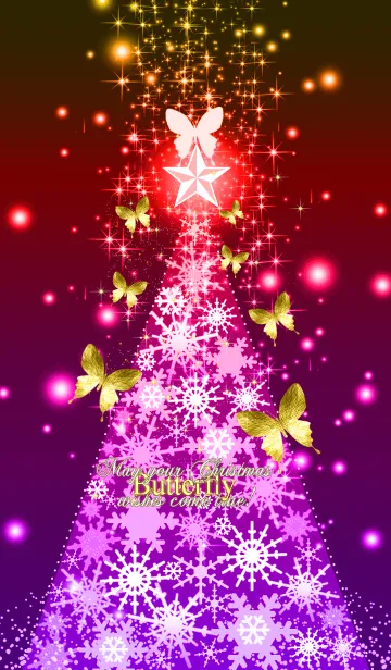 [LINE着せ替え] きらきら♡幸運を呼び込む八蝶*134 PINKの画像1