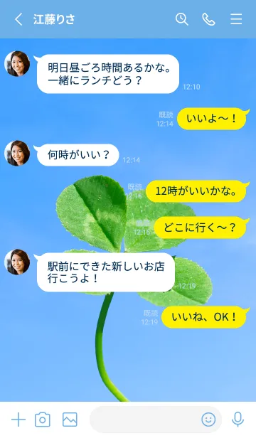 [LINE着せ替え] 四つ葉のクローバーとテントウムシ #2の画像3