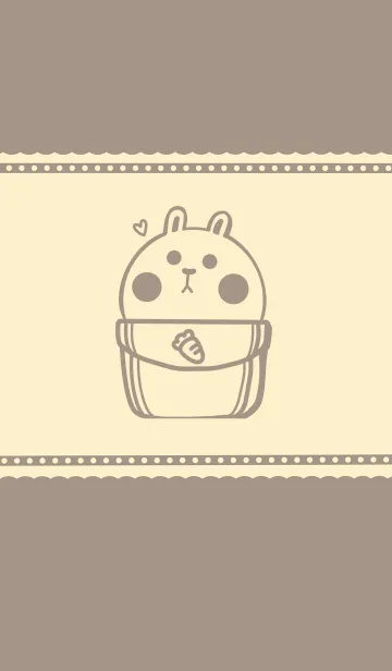 [LINE着せ替え] Pocket Cute Rabbit J-Grey Orange (Ye3)の画像1