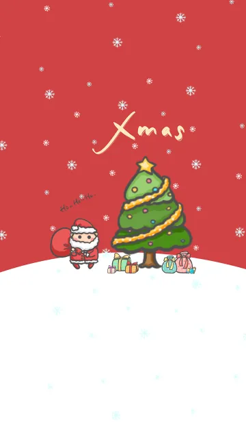 [LINE着せ替え] Happy Christmas Day J-Red (Be3)の画像1