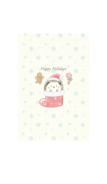 ハリネズミとクリスマス 2 グリーンの着せ替えメイン画像