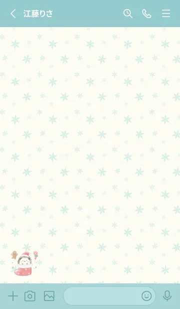 [LINE着せ替え] ハリネズミとクリスマス 2 グリーンの画像2