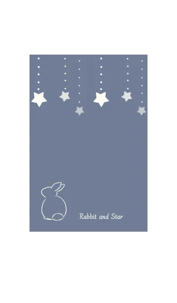 [LINE着せ替え] 兎と星 -ブルーグレー-の画像1