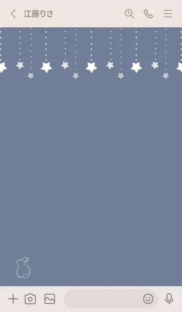 [LINE着せ替え] 兎と星 -ブルーグレー-の画像2