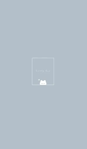白猫さん。ブルーベージュのLINE着せ替え