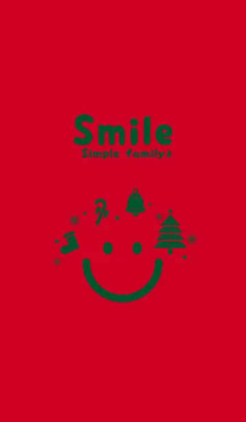 [LINE着せ替え] スマイル＆クリスマスツリー Cherry redの画像1