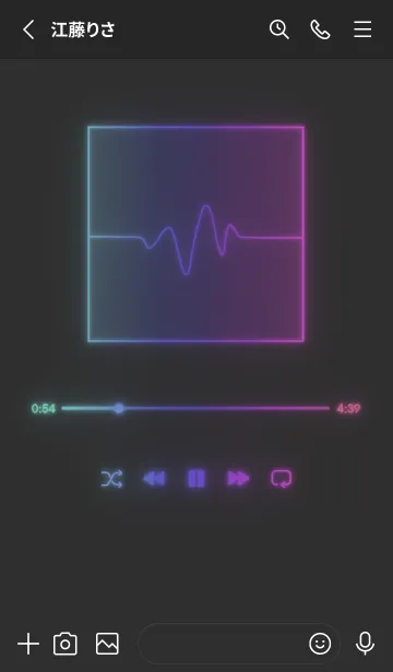 [LINE着せ替え] MUSIC PLAYER - GLOW - マットブラック 90の画像2