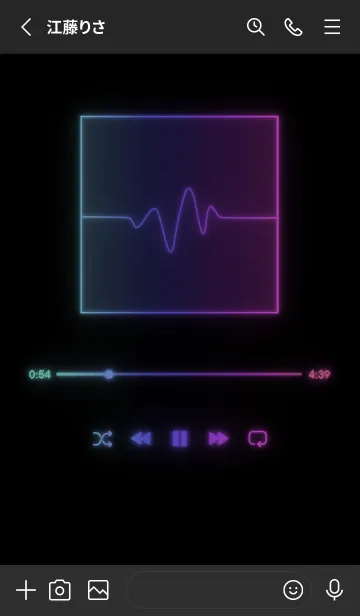 [LINE着せ替え] MUSIC PLAYER - GLOW - ブラック 90の画像2