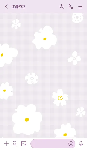 [LINE着せ替え] シンプル 大人 白い花3の画像2