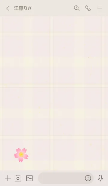 [LINE着せ替え] チェック柄 桜7の画像2