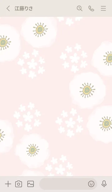[LINE着せ替え] 白い花と小花の輪8の画像2