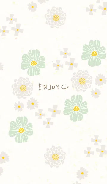 [LINE着せ替え] ベージュとカラフルな花11の画像1