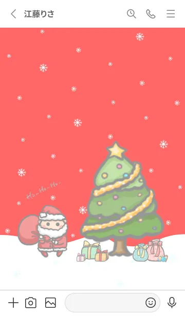 [LINE着せ替え] Happy Christmas Day J-Red (bw3)の画像2