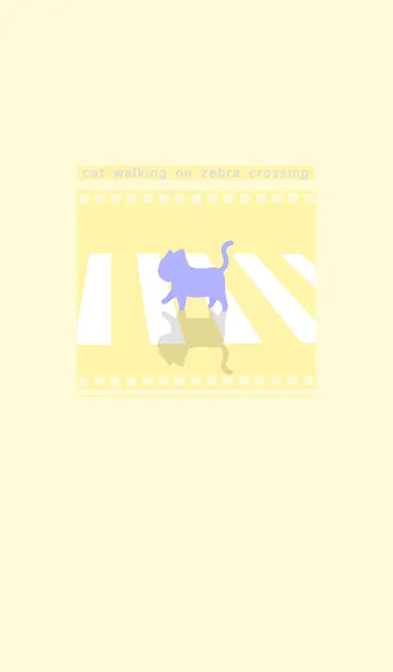 [LINE着せ替え] cat zebra crossing J-light yellow (Ye5)の画像1