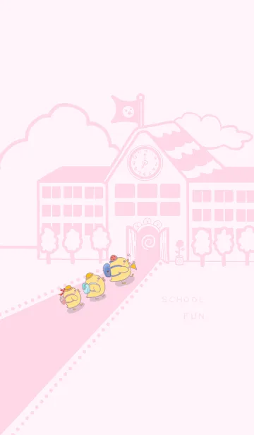 [LINE着せ替え] Yellow Duck School fun-LightGrayPink(Pi1の画像1