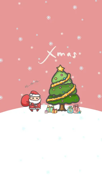 [LINE着せ替え] Happy Christmas day J-Grey Red (Br2)の画像1