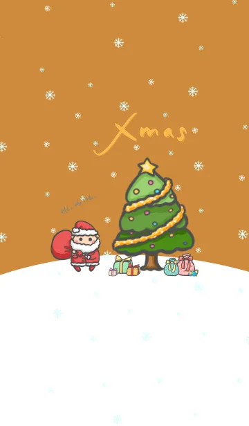 [LINE着せ替え] Happy Christmas Day J-Orange (Br4)の画像1