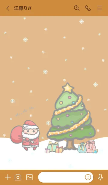 [LINE着せ替え] Happy Christmas Day J-Orange (Br4)の画像2