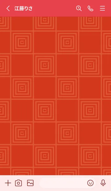 [LINE着せ替え] 和音 市松模様と音符 緋色の画像2