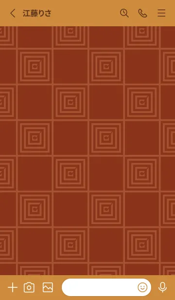 [LINE着せ替え] 和音 市松模様と音符 赤錆色の画像2