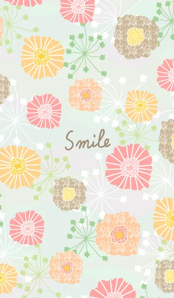 [LINE着せ替え] 北欧風 暖色系お花9の画像1