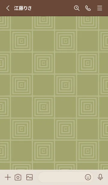 [LINE着せ替え] 和音 市松模様と音符 柳茶の画像2