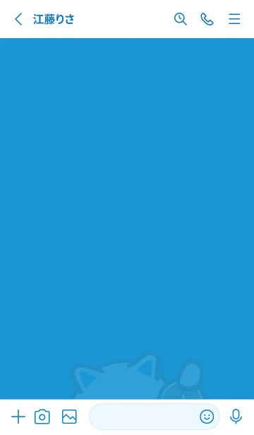 [LINE着せ替え] ポケットの中の招き猫／水色の画像2