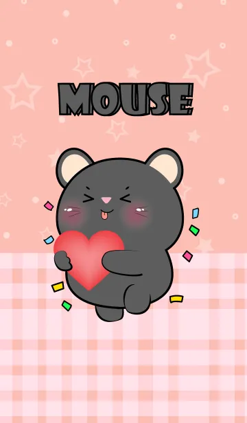 [LINE着せ替え] I Love U Cute Black Mouse Theme (JP)の画像1